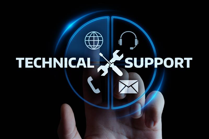technical support title and its icons.